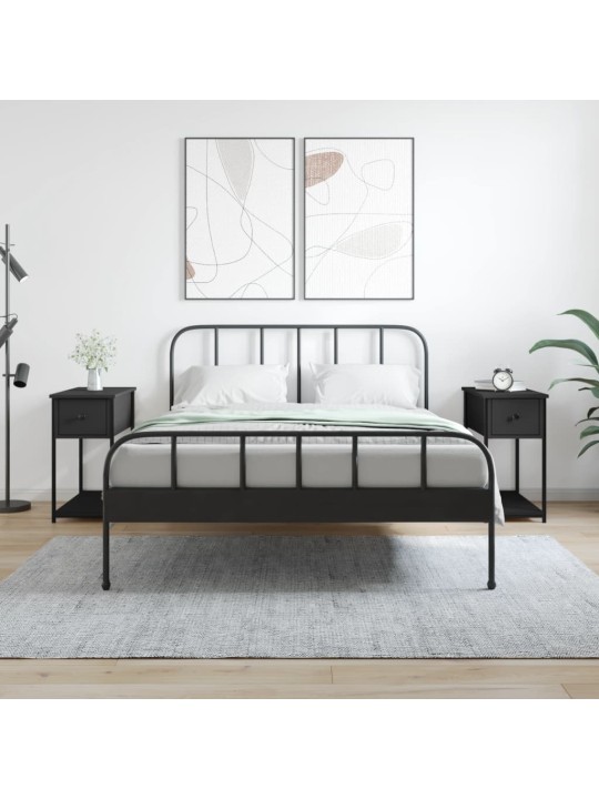 Noční stolky 2 ks černé 30 x 60 x 60 cm kompozitní dřevo