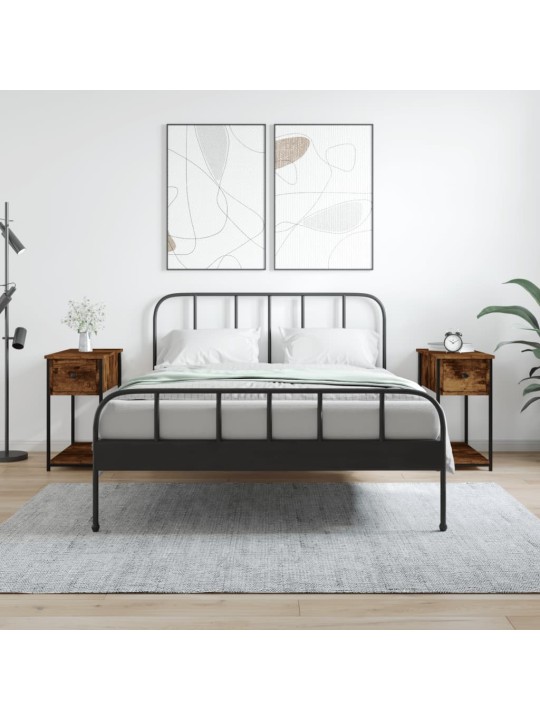 Noční stolky 2 ks kouřový dub 30 x 60 x 60 cm kompozitní dřevo