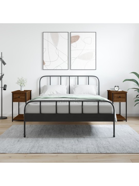 Noční stolky 2 ks hnědý dub 30 x 60 x 60 cm kompozitní dřevo