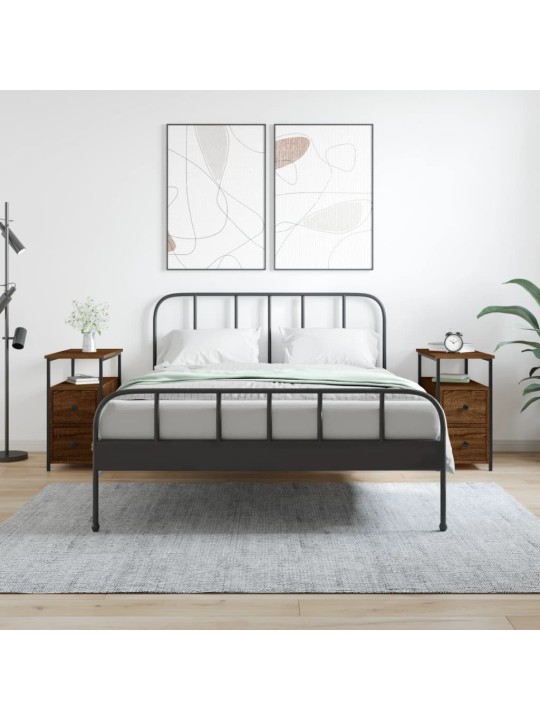 Noční stolky 2 ks hnědý dub 30 x 60 x 60 cm kompozitní dřevo
