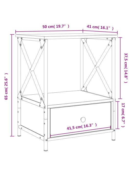 Noční stolky 2 ks dub sonoma 50 x 41 x 65 cm kompozitní dřevo