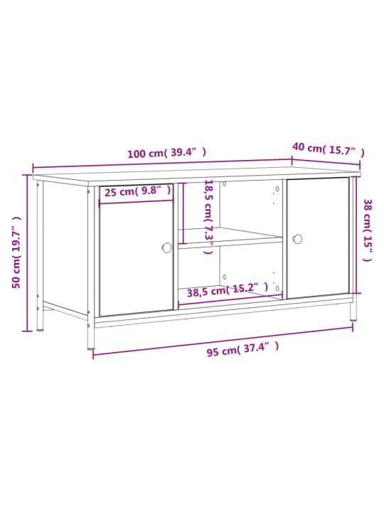 TV skříňka dub sonoma 100 x 40 x 50 cm kompozitní dřevo