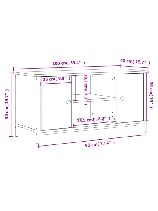 TV skříňka dub sonoma 100 x 40 x 50 cm kompozitní dřevo