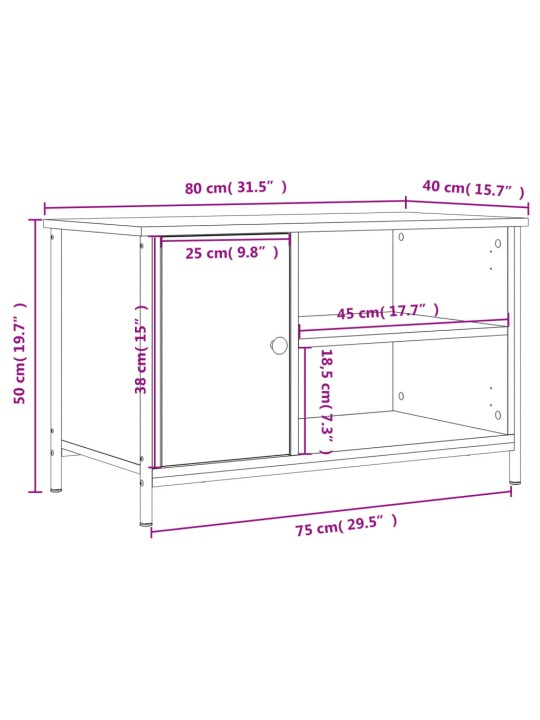 TV skříňka černá 80 x 40 x 50 cm kompozitní dřevo