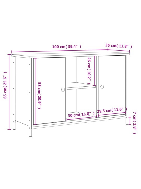 TV skříňka dub sonoma 100 x 35 x 65 cm kompozitní dřevo