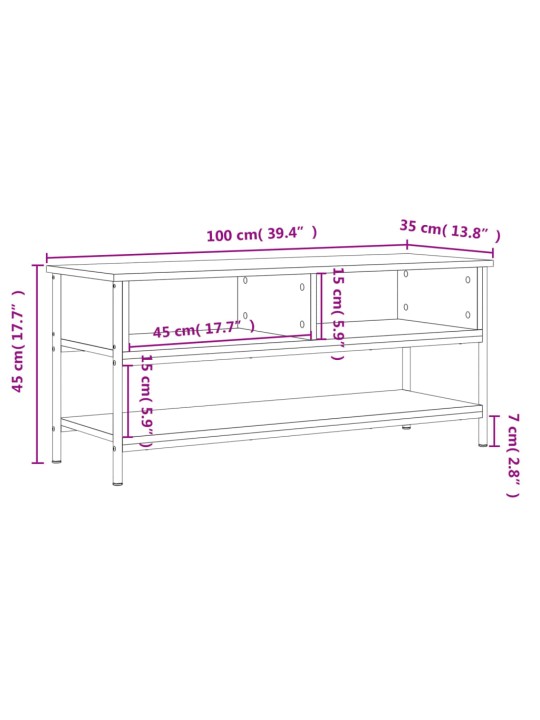 TV skříňka černá 100 x 35 x 45 cm kompozitní dřevo