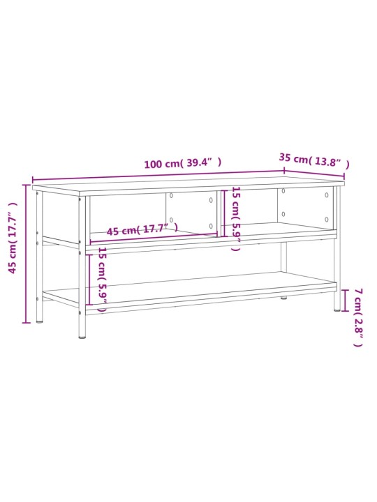 TV skříňka kouřový dub 100 x 35 x 45 cm kompozitní dřevo
