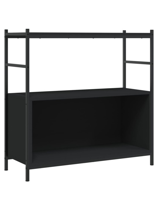 Knihovna černá 80 x 30 x 78,5 cm kompozitní dřevo a železo