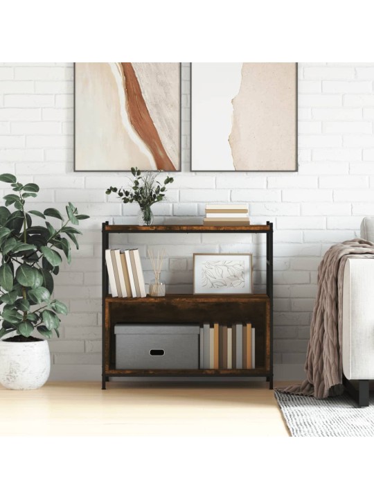 Knihovna kouřový dub 80x30x78,5 cm kompozitní dřevo a železo