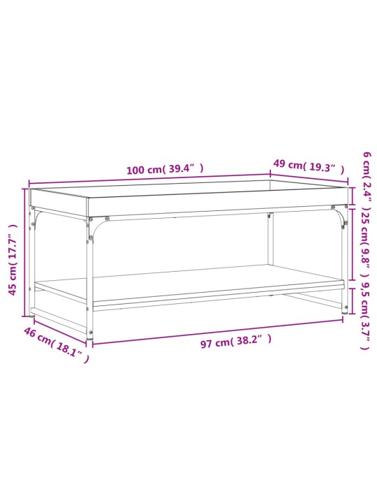 Konferenční stolek černý 100 x 49 x 45 cm kompozitní dřevo