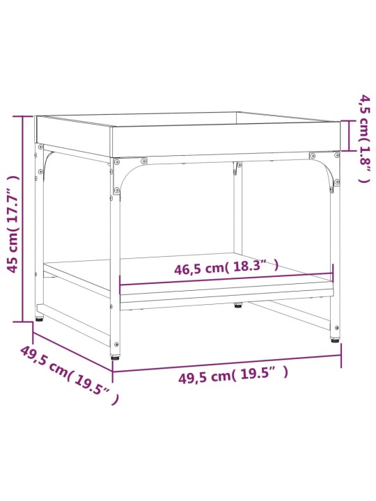 Konferenční stolek kouřový dub 49,5x49,5x45 cm kompozitní dřevo