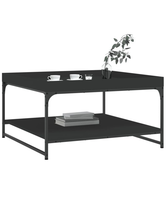Konferenční stolek černý 80x80x45 cm kompozitní dřevo a železo