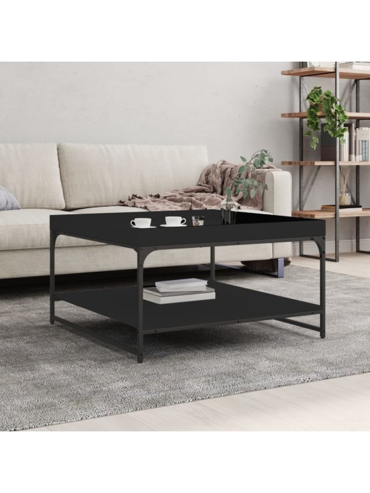 Konferenční stolek černý 80x80x45 cm kompozitní dřevo a železo
