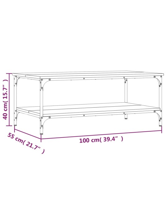 Konferenční stolek kouřový dub 100x55x40 cm kompozitní dřevo