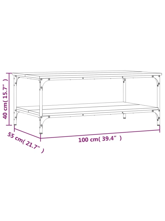 Konferenční stolek kouřový dub 100x55x40 cm kompozitní dřevo