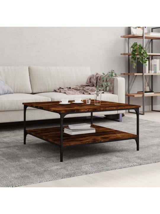 Konferenční stolek kouřový dub 80 x 80 x 40 cm kompozitní dřevo
