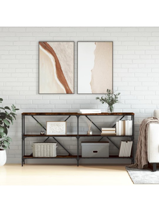 Konzolový stolek kouřový dub 160 x 30 x 75 cm kompozit a železo