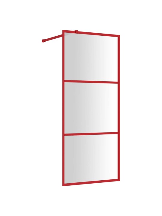 Zástěna do průchozí sprchy čiré ESG sklo červená 80 x 195 cm