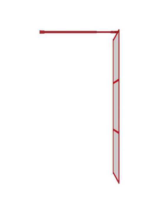 Zástěna do průchozí sprchy čiré ESG sklo červená 80 x 195 cm