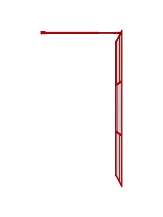 Zástěna do průchozí sprchy čiré ESG sklo červená 80 x 195 cm