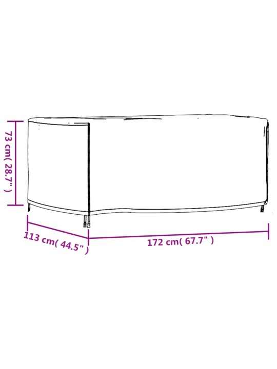 Plachta na zahradní nábytek černá 172x113x73cm nepromokavá 420D