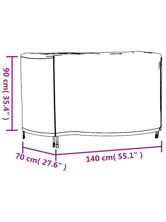 Plachta na zahradní nábytek černá 140x70x90cm nepromokavá 420D