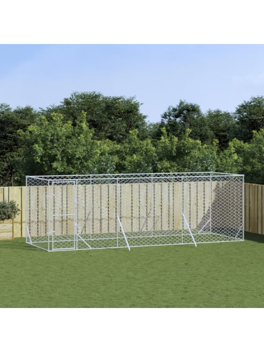 Venkovní psí kotec stříbrný 6 x 2 x 2 m pozinkovaná ocel