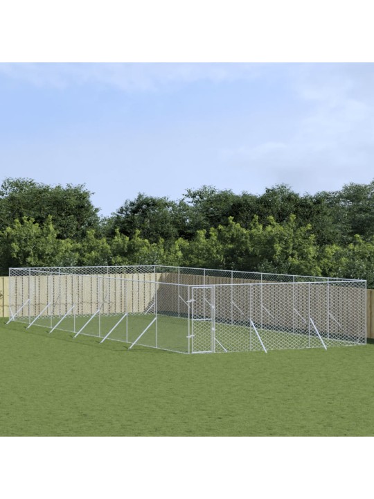 Venkovní psí kotec stříbrný 6 x 14 x 2 m pozinkovaná ocel