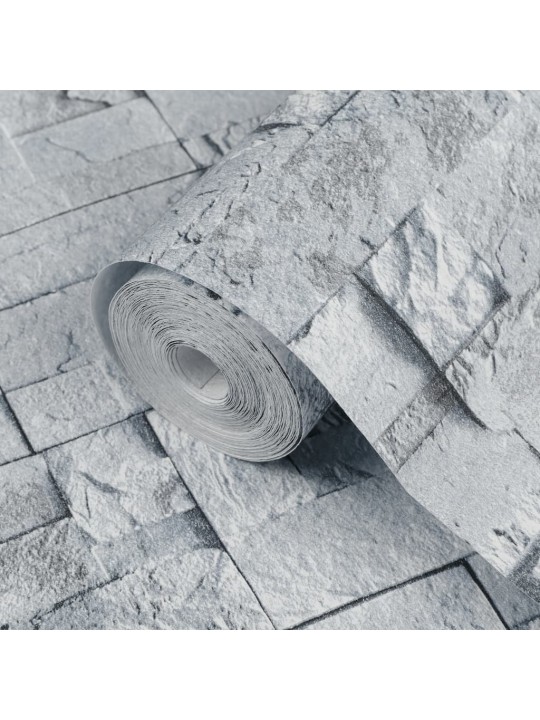 Tapeta 3D vzhled kamene světle šedá 10 x 0,53 m vliesová