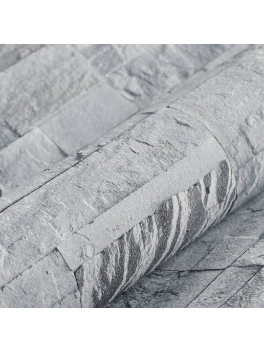 Tapeta 3D vzhled kamene světle šedá 10 x 0,53 m vliesová