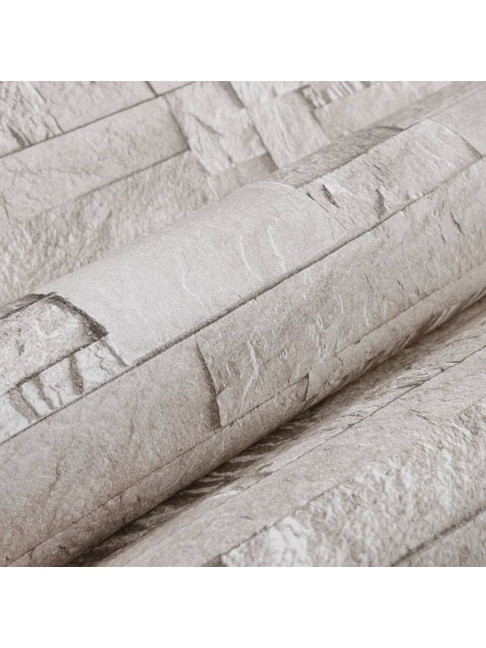 Tapeta 3D vzhled kamene krémová 10 x 0,53 m vliesová