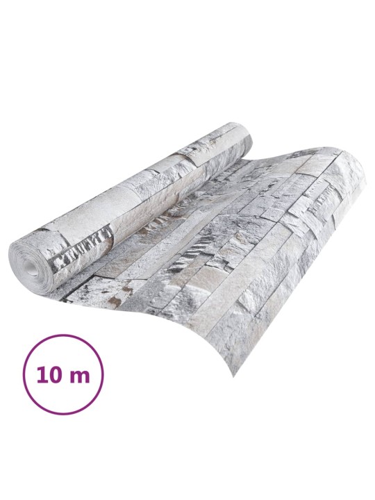 Tapeta 3D vzhled kamene šedá a hnědá 10 x 0,53 m vliesová