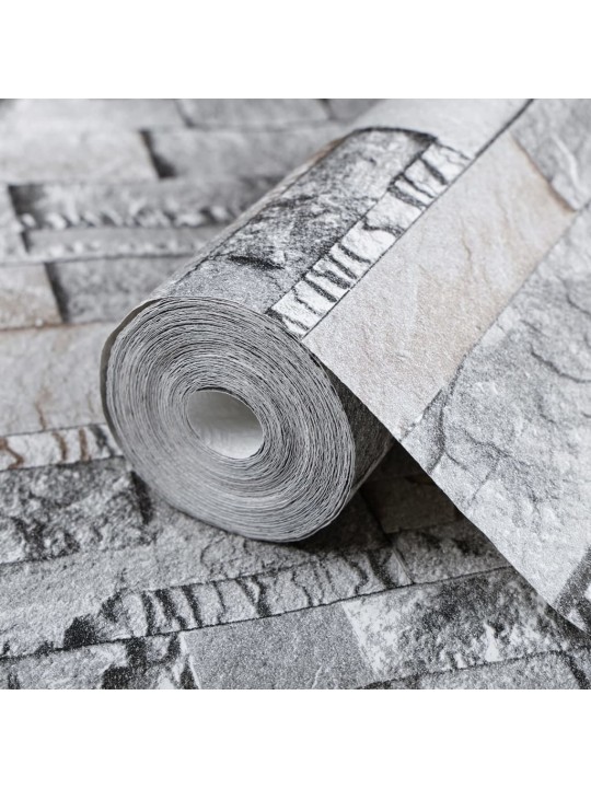 Tapeta 3D vzhled kamene šedá a hnědá 10 x 0,53 m vliesová