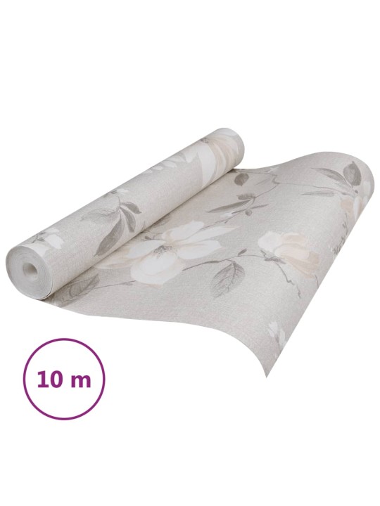 Tapeta 3D vzor květin šedá 10 x 0,53 m vliesová