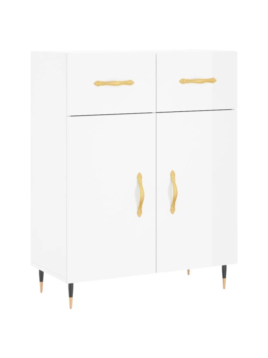 Příborník bílý s vysokým leskem 69,5x34x90 cm kompozitní dřevo