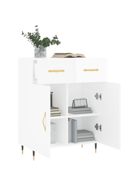 Příborník bílý s vysokým leskem 69,5x34x90 cm kompozitní dřevo
