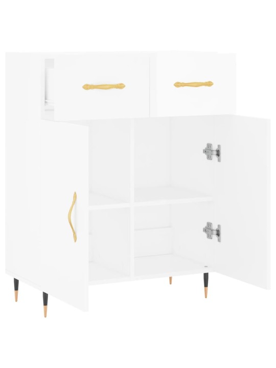 Příborník bílý s vysokým leskem 69,5x34x90 cm kompozitní dřevo