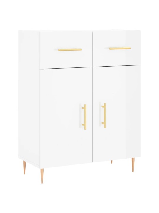 Příborník bílý s vysokým leskem 69,5x34x90 cm kompozitní dřevo