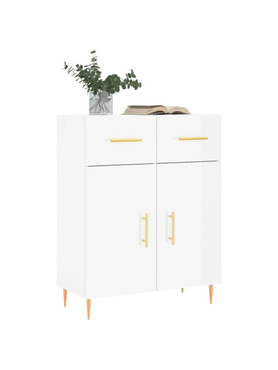 Příborník bílý s vysokým leskem 69,5x34x90 cm kompozitní dřevo
