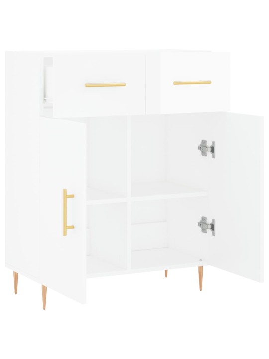 Příborník bílý s vysokým leskem 69,5x34x90 cm kompozitní dřevo