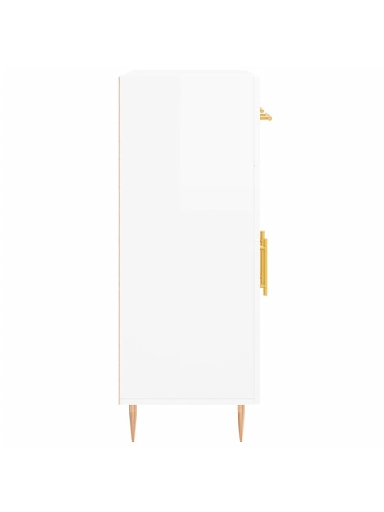 Příborník bílý s vysokým leskem 69,5x34x90 cm kompozitní dřevo