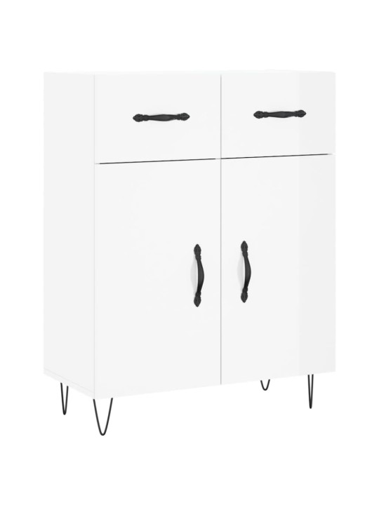 Příborník bílý s vysokým leskem 69,5x34x90 cm kompozitní dřevo