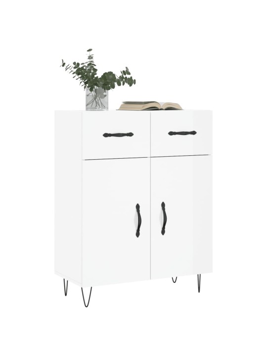 Příborník bílý s vysokým leskem 69,5x34x90 cm kompozitní dřevo