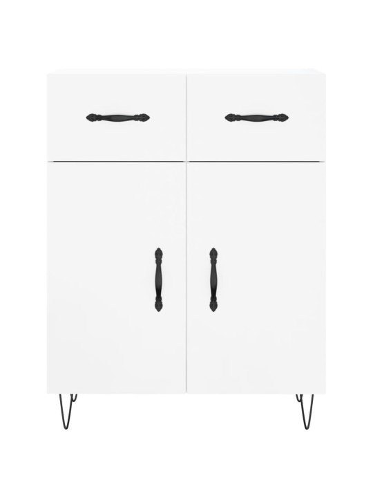 Příborník bílý s vysokým leskem 69,5x34x90 cm kompozitní dřevo