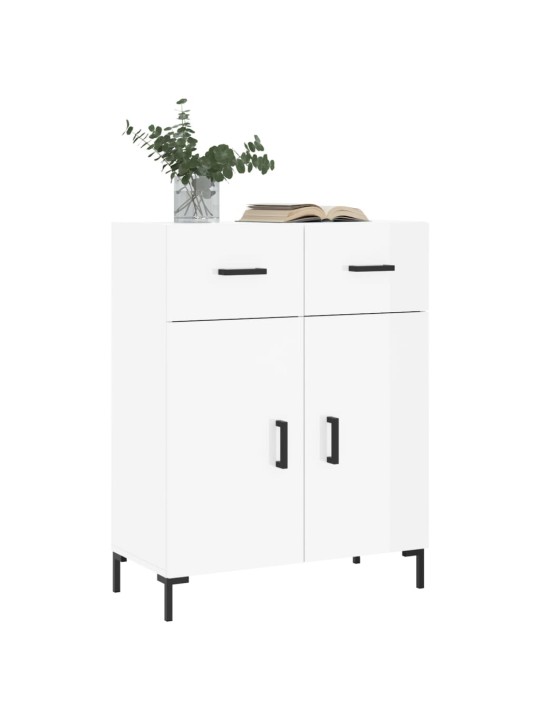 Příborník bílý s vysokým leskem 69,5x34x90 cm kompozitní dřevo