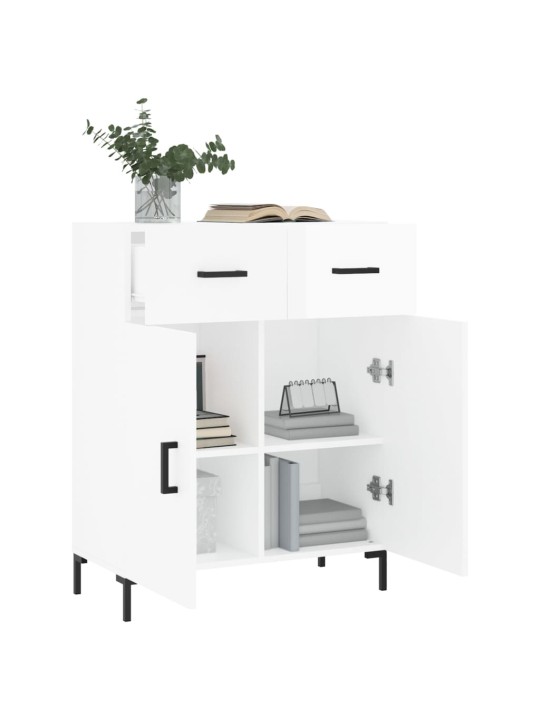 Příborník bílý s vysokým leskem 69,5x34x90 cm kompozitní dřevo