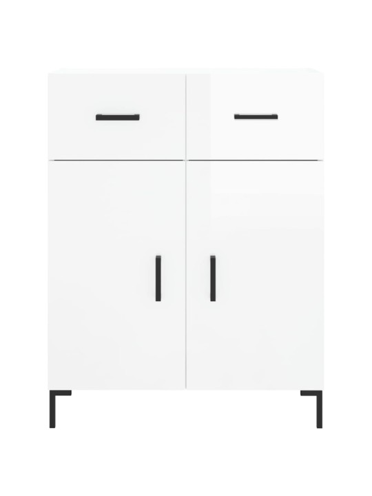 Příborník bílý s vysokým leskem 69,5x34x90 cm kompozitní dřevo