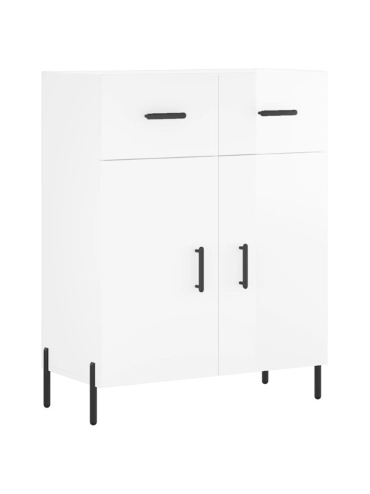 Příborník bílý s vysokým leskem 69,5x34x90 cm kompozitní dřevo