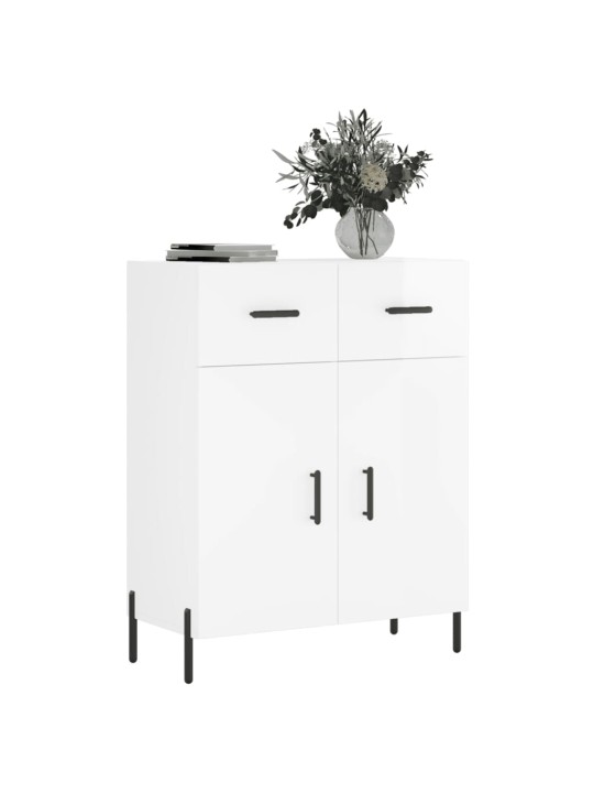 Příborník bílý s vysokým leskem 69,5x34x90 cm kompozitní dřevo