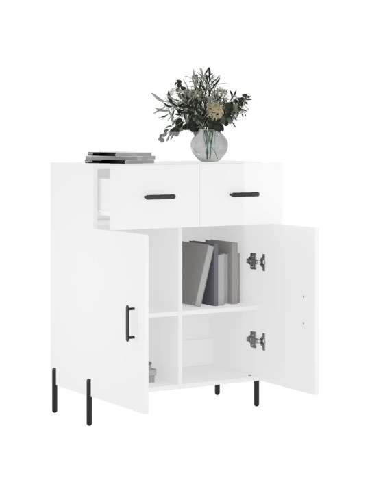 Příborník bílý s vysokým leskem 69,5x34x90 cm kompozitní dřevo